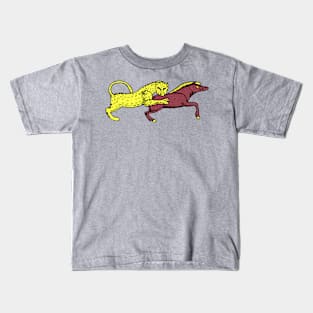 Wild cat attacks wild boar - timeless abstraction Kids T-Shirt